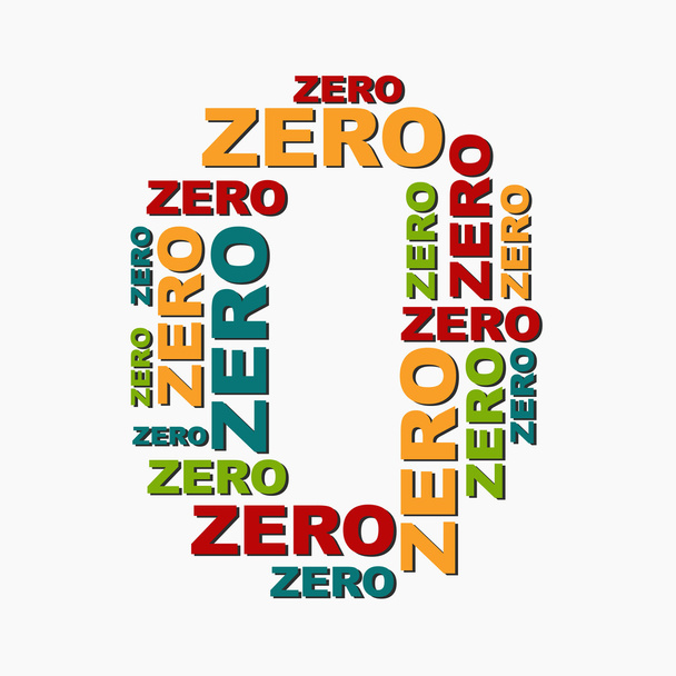 Zero è costituito da un full-color parole colori diversi
 - Vettoriali, immagini
