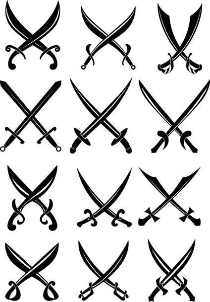 Pirate crossed swords and sabers - Vector, Image
