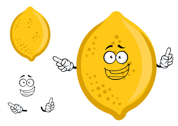 bunte gelbe Karikatur Zitronenfrucht - Vektor, Bild