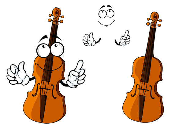 Sarjakuva hymyilevä ruskea viulu merkki
 - Vektori, kuva