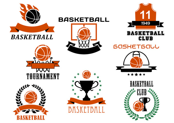 Символы и эмблемы баскетбольных игр
 - Вектор,изображение