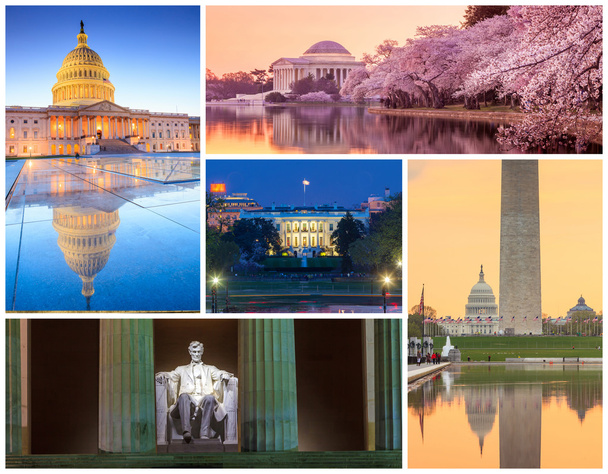 Washington Dc híres tájakat kép collage  - Fotó, kép