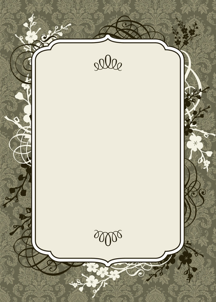 Vector Brown Frame and Ornate Background - Vettoriali, immagini