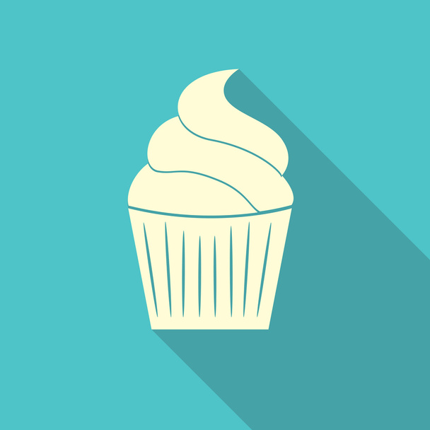 Birthday Cake Flat Web Icon Vector Illustration - Vektor, Bild