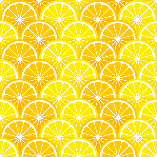 Seamless pattern with lemon and orange slices - Vector, imagen