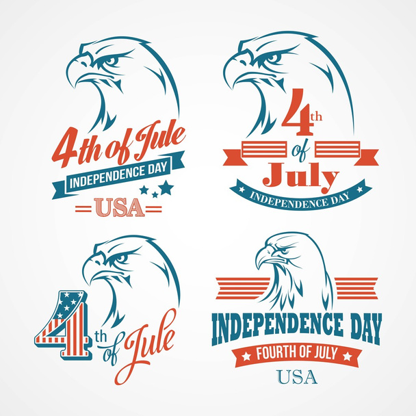 Independence Day typografie en een adelaar. Vectorillustratie - Vector, afbeelding