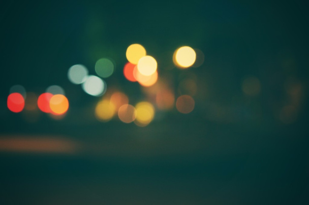 Blurred of car in city at night - Photo, Image