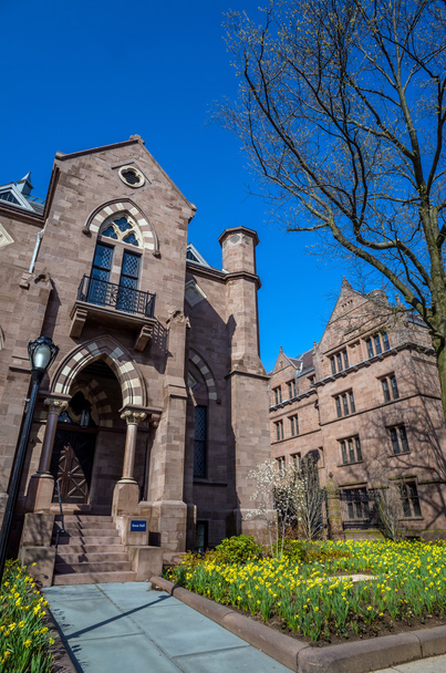 Edificios universitarios de Yale en primavera cielo azul
 - Foto, Imagen