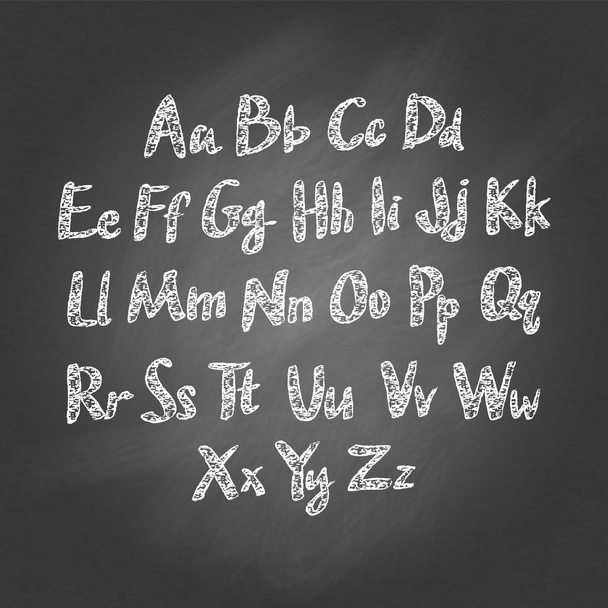 Vector illustration chalk sketched characters blackboard background - Διάνυσμα, εικόνα