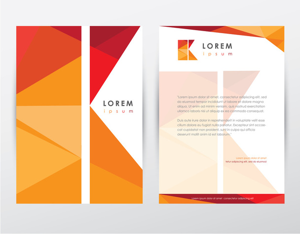 Brochure cover and letterhead template design - Vector, Image