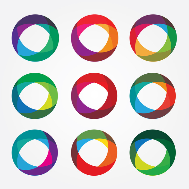 トレンディな円の形をしたロゴ集 - ベクター画像