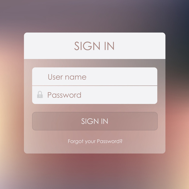 フォームのユーザー インターフェイスのサインイン - ベクター画像