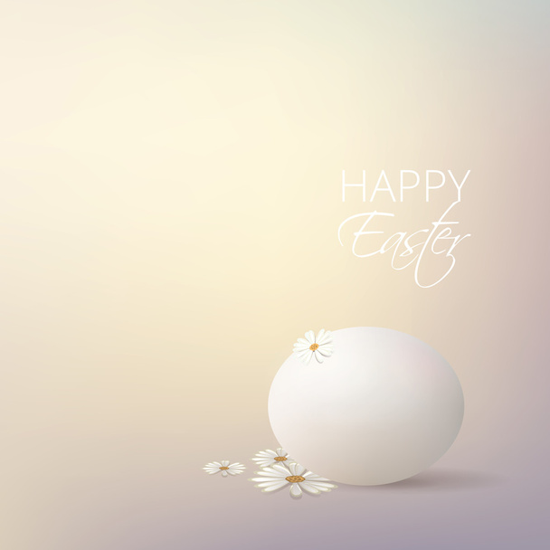 Huevo de Pascua blanco con flores de margarita
 - Vector, imagen