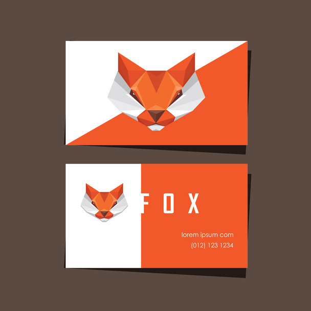Πρότυπο σχεδίασης επαγγελματική κάρτα με την αλεπού - Διάνυσμα, εικόνα