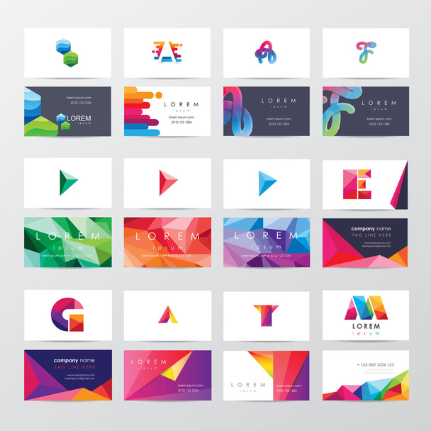 Collection of business card template designs - Vector, Image