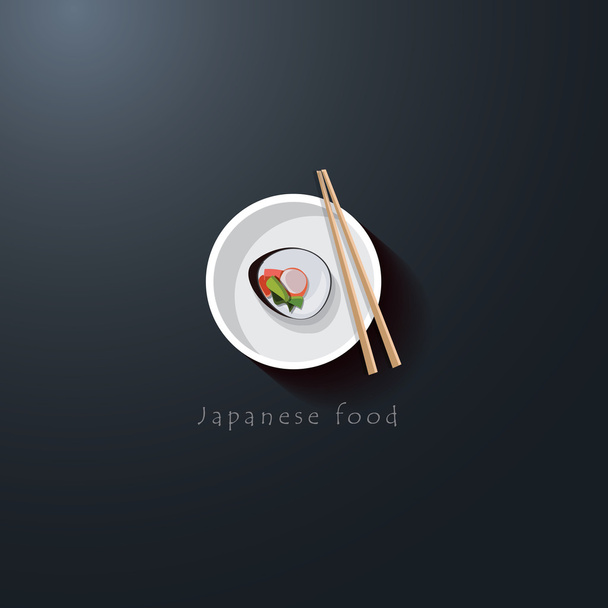 和食フラット デザインのロゴ - ベクター画像