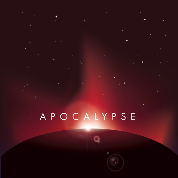 Affiche vectorielle apocalypse sur noir
 - Vecteur, image