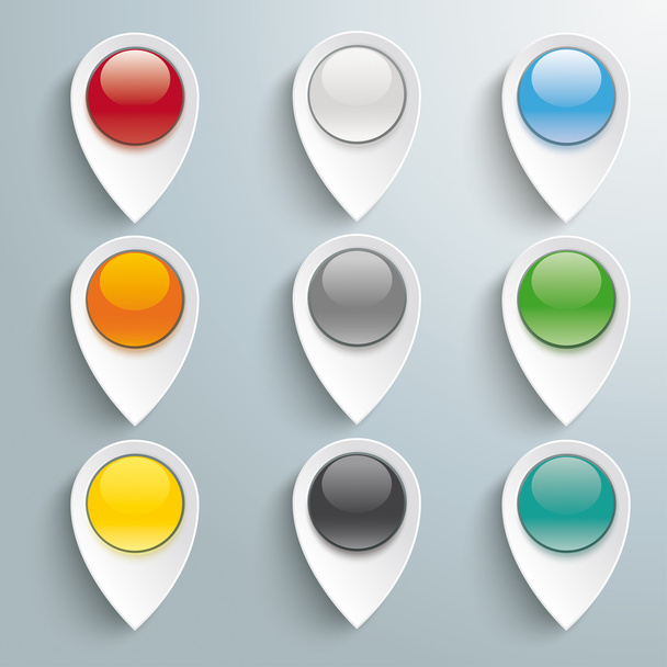 9 Marcadores de Lactancia Botones de Color
 - Vector, Imagen