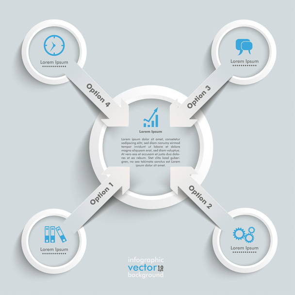 White paper arrows with rings - Vector, imagen
