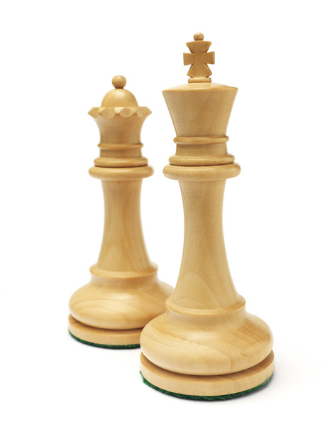 šachové figurky na bílém - Fotografie, Obrázek