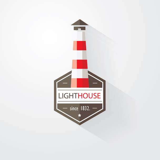 Design der Leuchtturm-Logo-Elemente - Vektor, Bild