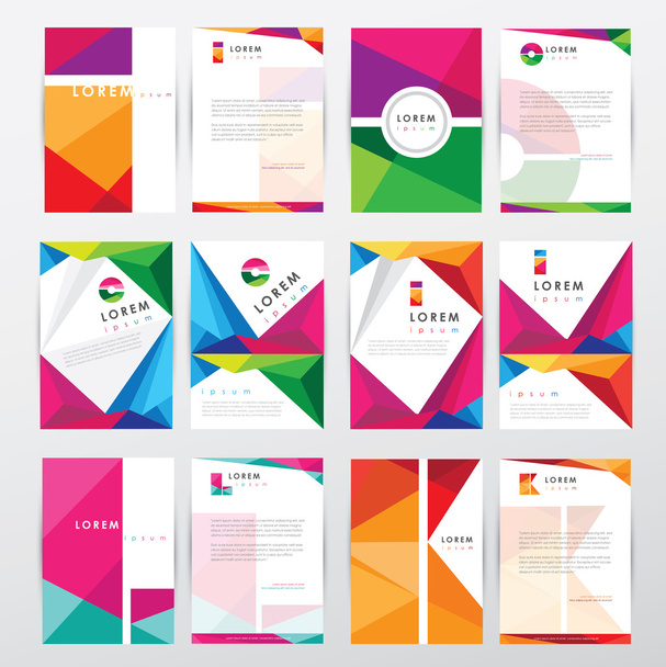 Letterhead and brochure cover template mockups - Vector, Image