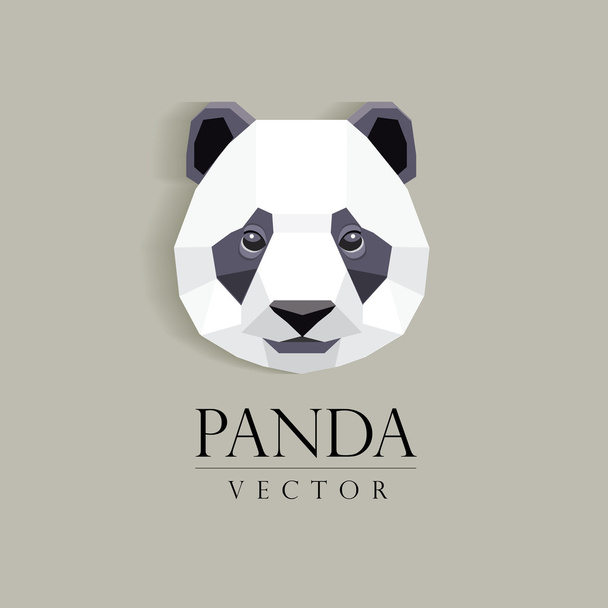 Pandas Kopf niedrig Poly-Stil - Vektor, Bild