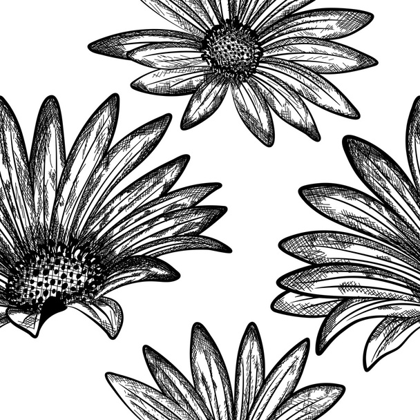 Doodle floral seamless pattern - Vettoriali, immagini
