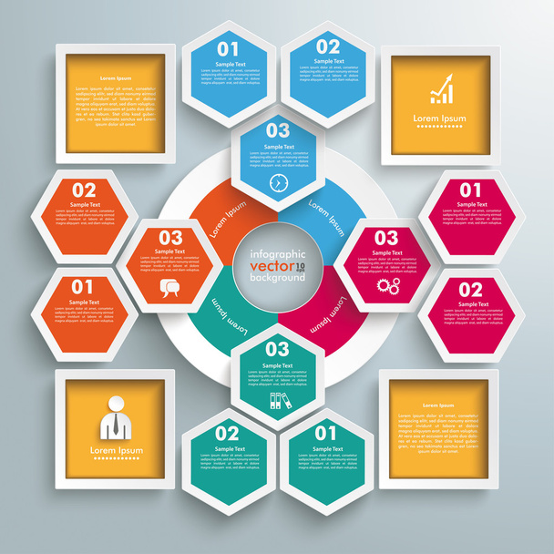 Hexagons Infographic Design - Vektor, obrázek