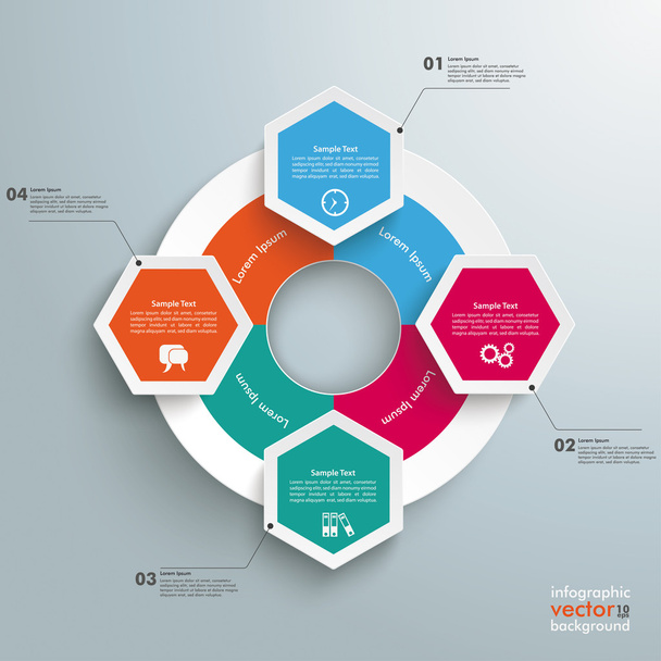 Hexagons Infographic Design - Wektor, obraz
