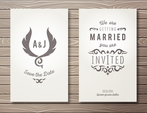 Set of wedding invitations. - Vettoriali, immagini