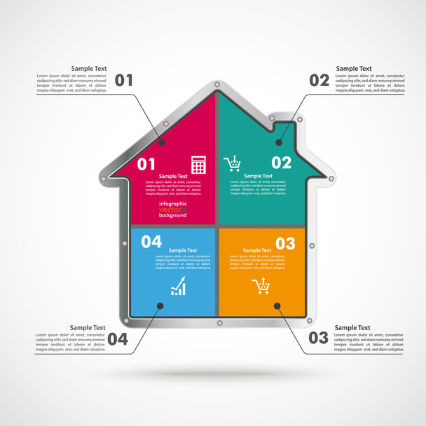 House 4 Options Infographic - Вектор, зображення