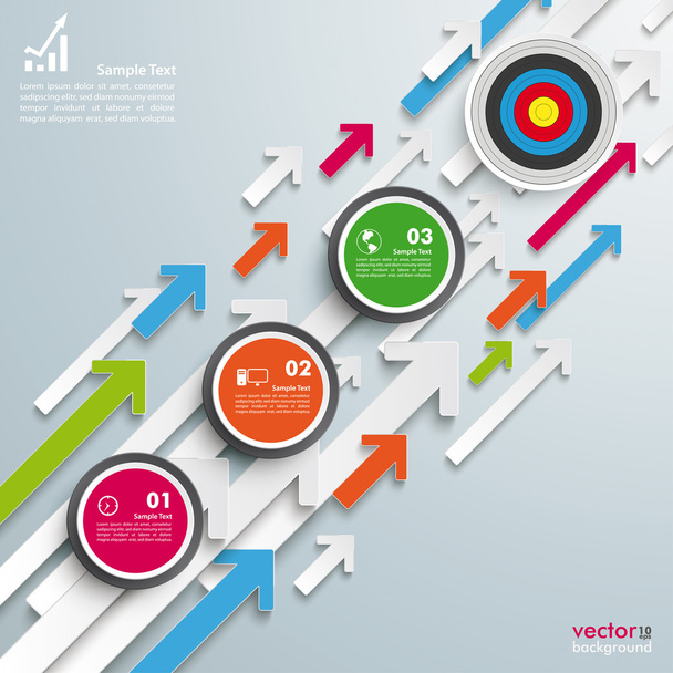Colored Arrows Growth Circles Target - Vector, imagen