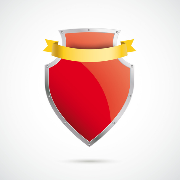 Red Silver Protection Shield - Вектор, зображення