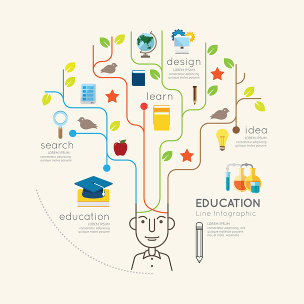 Educazione infografica Persone e albero di matita
 - Vettoriali, immagini
