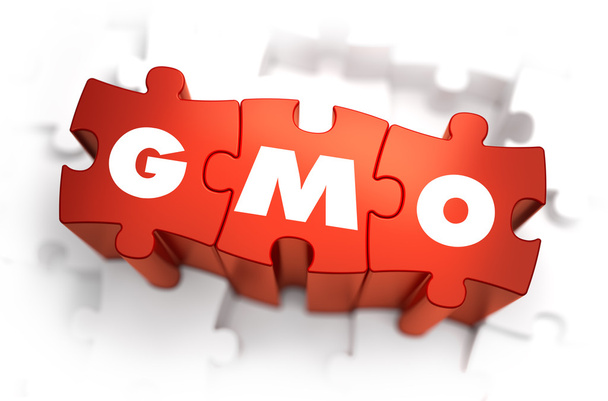 GMO - teksti punaisista palapeleistä
. - Valokuva, kuva