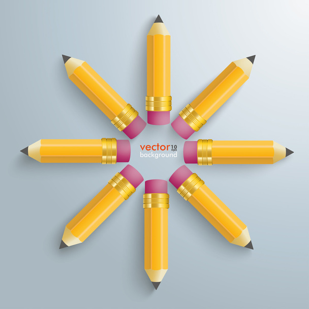 Yellow Pencils Sun - Vector, Image