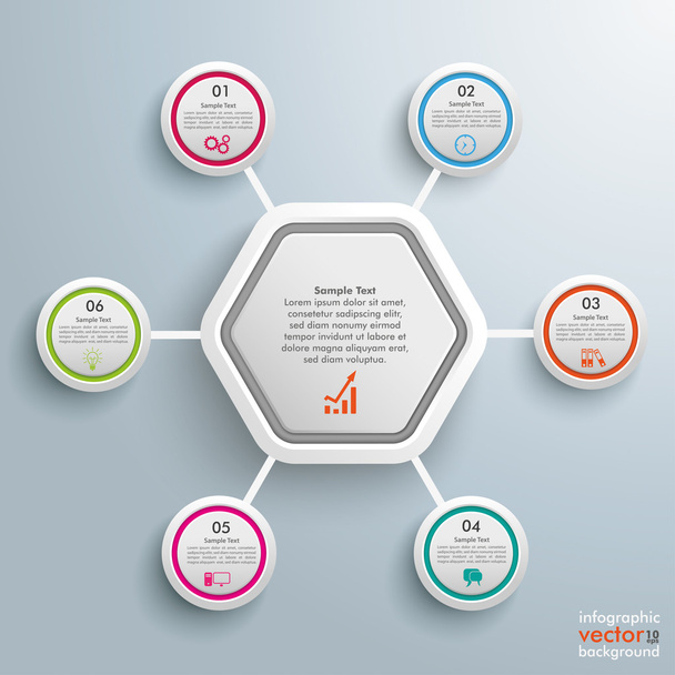 Hexagon Molecule Infographic - Vector, afbeelding