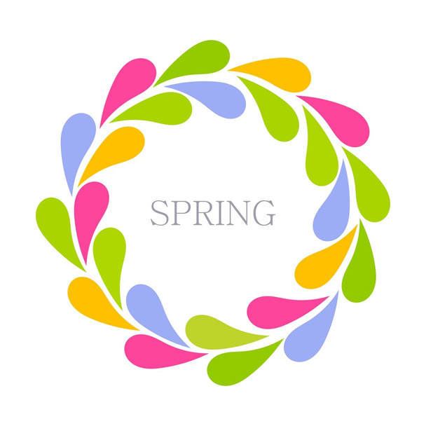 Colorful Spring wreath - Vettoriali, immagini