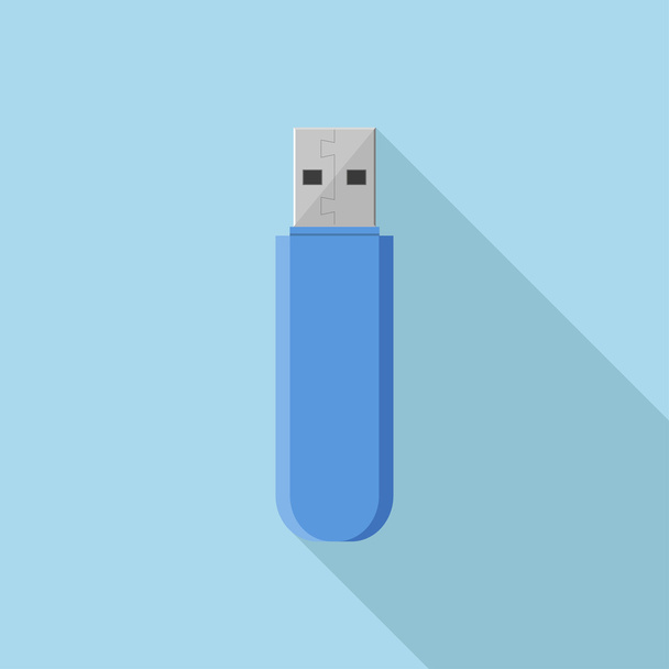 Flat Icon of USB flash drive - Vector, Image