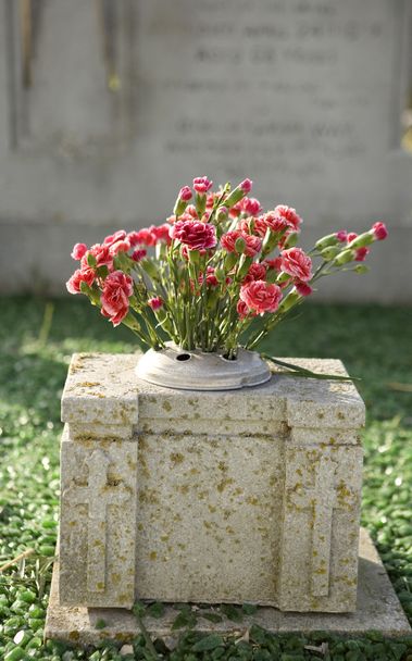mezar taşı çiçekler - Fotoğraf, Görsel