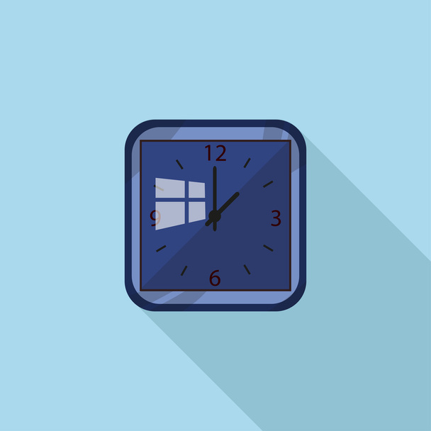 Flat Icon of wall clock - Vector, afbeelding