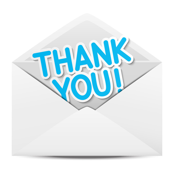 envelope de papel com mensagem de agradecimento
 - Vetor, Imagem