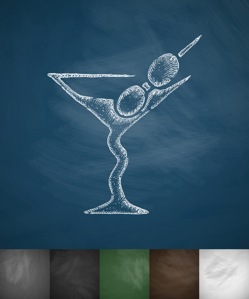 Cocktail icon on chalkboard - Διάνυσμα, εικόνα