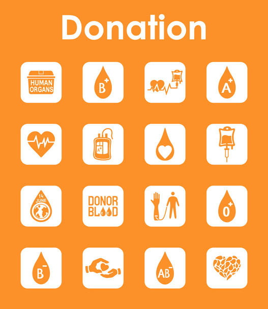 Set van de eenvoudige pictogrammen donatie - Vector, afbeelding