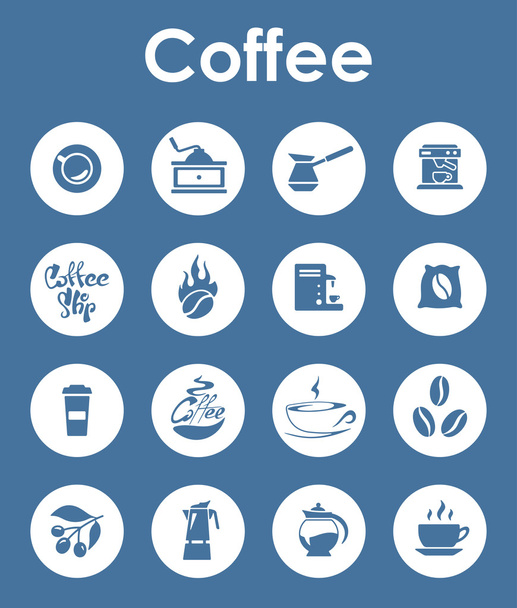 Set of coffee simple icons - Vector, Image