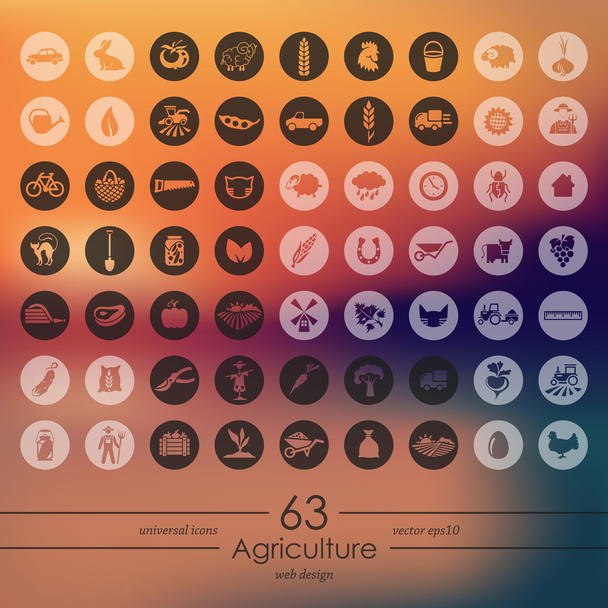 Набор икон сельского хозяйства
 - Вектор,изображение