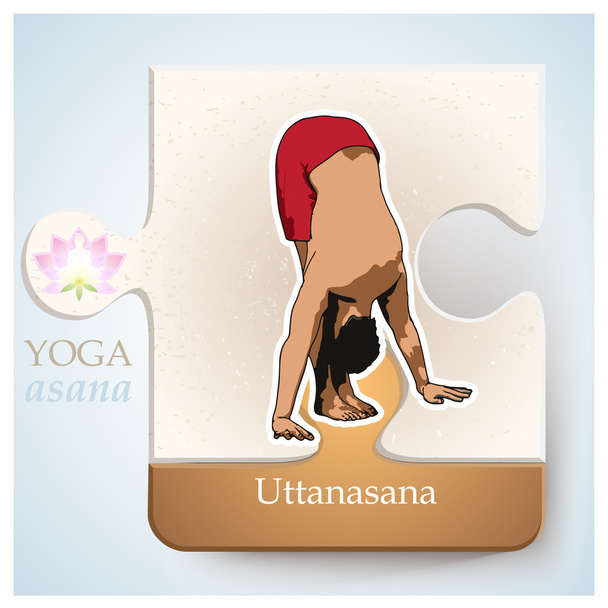 Yoga Asana Uttanasana - Vettoriali, immagini