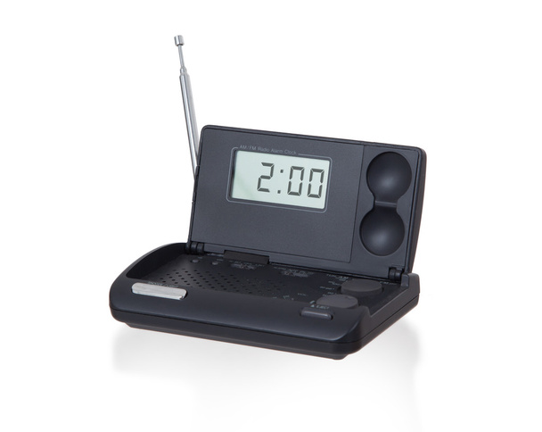 Old digital radio alarm clock isolated on white - Photo, Image
