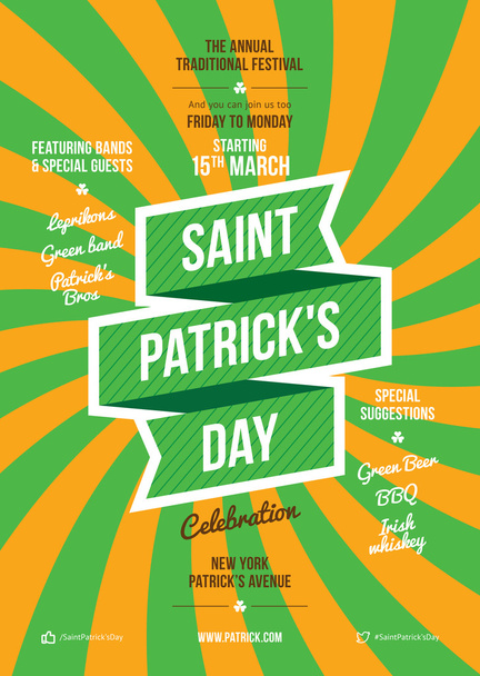 Плакат Дня партии Святого Патрика
 - Вектор,изображение